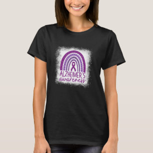 Wear Purple Alzheimer's Awareness Leopard Rainbow T-Shirt