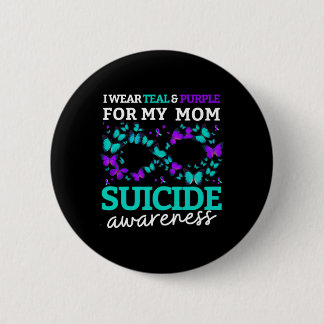 Wear Purple And Teal For Moms Prevention Women 6 Cm Round Badge
