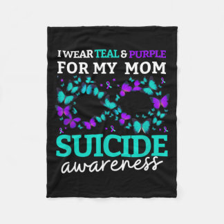 Wear Purple And Teal For Moms Prevention Women Fleece Blanket