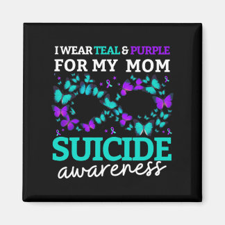 Wear Purple And Teal For Moms Prevention Women Magnet