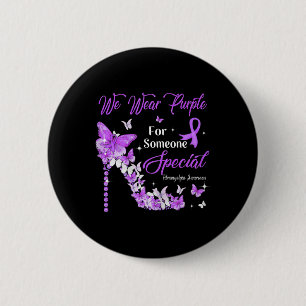 Wear Purple Butterflies Fibromyalgia Awareness 6 Cm Round Badge