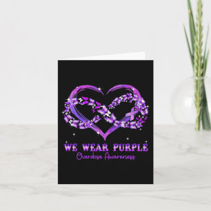 Wear Purple Butterfly Heart Overdose Awareness Card