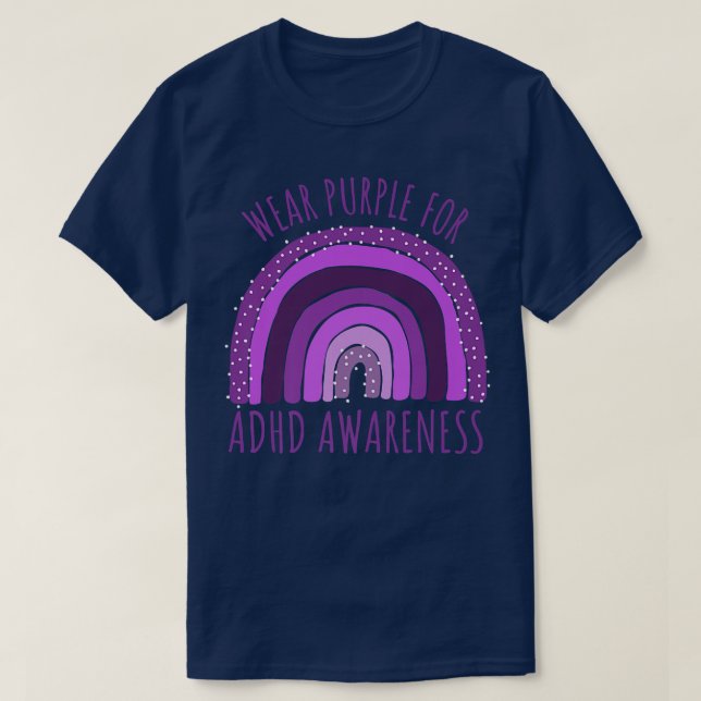 Wear Purple For ADHD Awareness Month Shirt  ADHD P (Design Front)