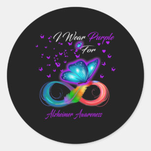 Wear Purple For Alzheimerheimer Awareness 1 Classic Round Sticker