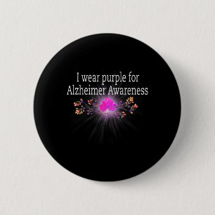 Wear Purple For Alzheimerheimer Awareness  6 Cm Round Badge