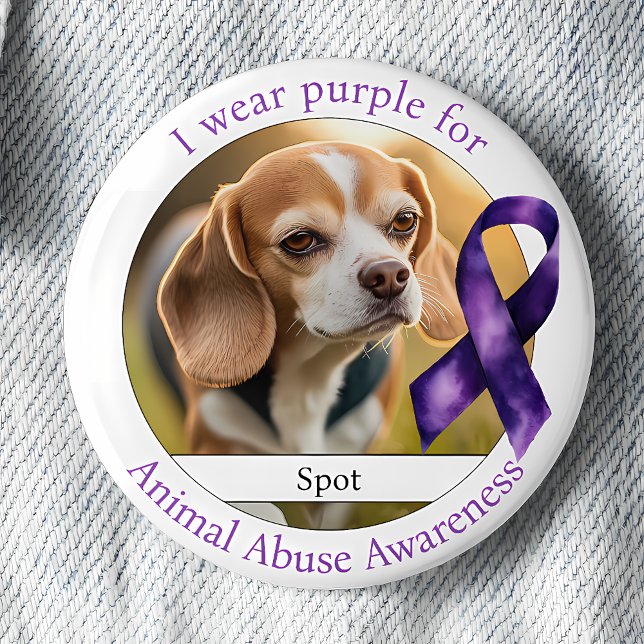 Wear Purple for Animal Abuse Awareness Photo 6 Cm Round Badge (Creator Uploaded)