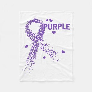 Wear Purple For Aunt Pancreatic Cancer Awareness Fleece Blanket