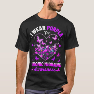 Wear Purple For Chronic Migraine Awareness Heart T-Shirt