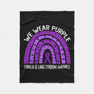 Wear Purple For Cornelia De Lange Syndrome Awarene Fleece Blanket