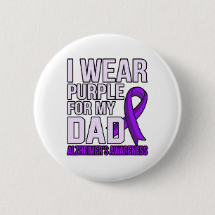 Wear Purple For Dad Heimerheimer's Awareness Ribbo 6 Cm Round Badge