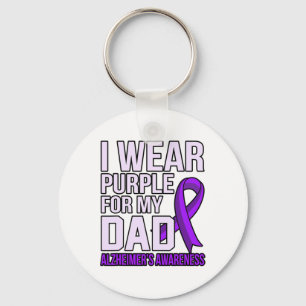 Wear Purple For Dad Heimerheimer's Awareness Ribbo Key Ring