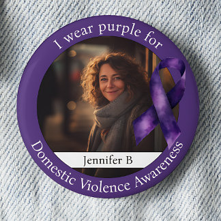 Wear Purple for Domestic Violence Awareness 6 Cm Round Badge