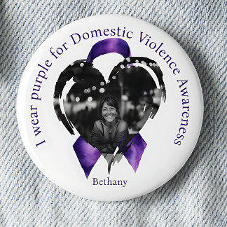 Wear Purple for Domestic Violence Awareness Photo 6 Cm Round Badge