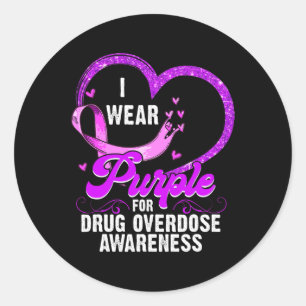 Wear Purple For Drug Overdose Awareness Classic Round Sticker