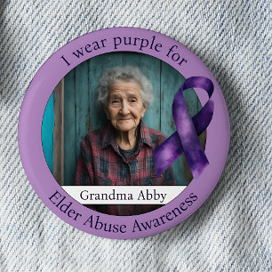 Wear Purple for Elder Abuse Awareness Photo 6 Cm Round Badge