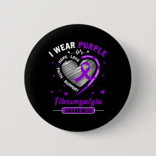 Wear Purple For Fibromyalgia Awareness Ribbon 1 6 Cm Round Badge