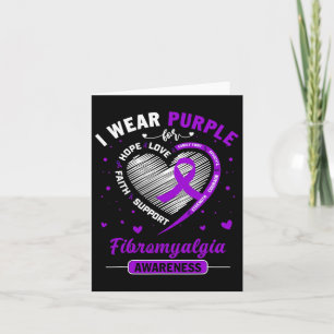 Wear Purple For Fibromyalgia Awareness Ribbon 1 Card