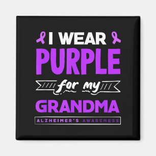 Wear purple for grandma alzheimer's awareness magnet