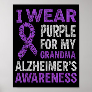 Wear purple for grandma alzheimers awareness poster