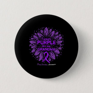 Wear Purple For Grandma Sunflower Drug Overdose Aw 6 Cm Round Badge
