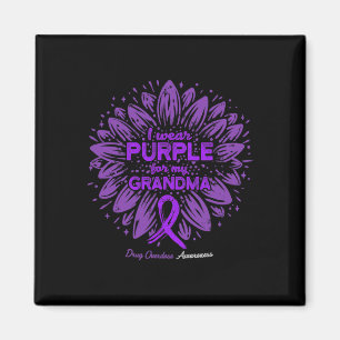 Wear Purple For Grandma Sunflower Drug Overdose Aw Magnet