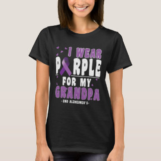 Wear Purple For Grandpa Alzheimer Alzheimers Aware T-Shirt