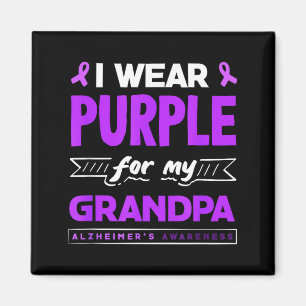 Wear purple for grandpa alzheimer's awareness magnet