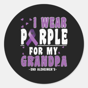 Wear Purple For Grandpa Heimerheimer Heimerheimers Classic Round Sticker
