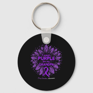 Wear Purple For Grandpa Sunflower Drug Overdose Aw Key Ring