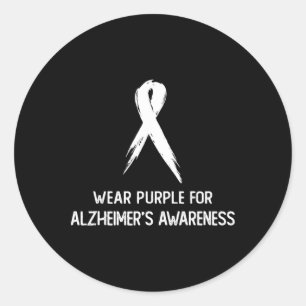Wear Purple For Heimerheimer's Awareness Dementia Classic Round Sticker
