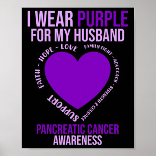 Wear Purple For Husbynd Pancreatic Cancer Awarenes Poster