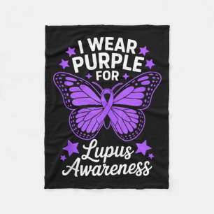 Wear purple for lupus awareness month sle ribbon fleece blanket