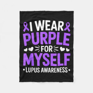 Wear purple for lupus awareness ribbon sle fighter fleece blanket