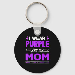 Wear purple for mum alzheimer's awareness ribbon key ring