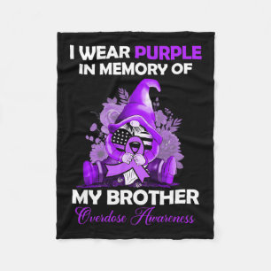 Wear Purple For My Brother Overdose Awareness Mont Fleece Blanket