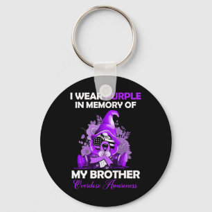 Wear Purple For My Brother Overdose Awareness Mont Key Ring
