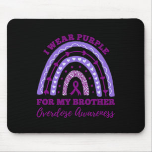 Wear Purple For My Brother Overdose Awareness Rain Mouse Pad