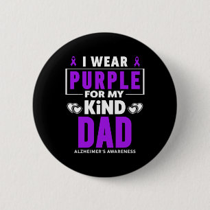 Wear Purple For My Dad Alzheimerheimer's Awareness 6 Cm Round Badge