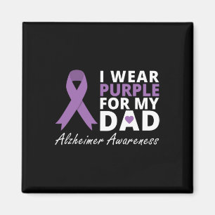 Wear Purple For My Dad Ribbon Family Love Warrior Magnet