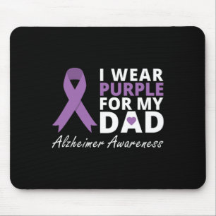Wear Purple For My Dad Ribbon Family Love Warrior  Mouse Pad