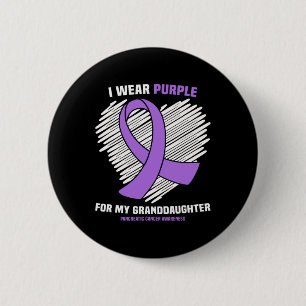 Wear Purple For My Granddaughter Pancreatic Cancer 6 Cm Round Badge