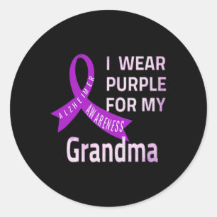 Wear Purple For My Grandma Alzheimerheimer Disease Classic Round Sticker