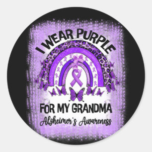 Wear Purple for My Grandma Alzheimer's Awareness Classic Round Sticker