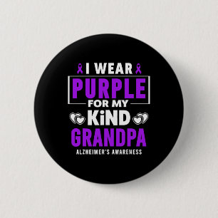 Wear Purple For My Grandpa Alzheimerheimer's Aware 6 Cm Round Badge