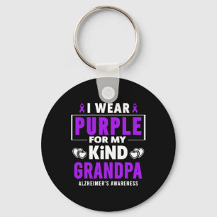 Wear Purple For My Grandpa Alzheimerheimer's Aware Key Ring
