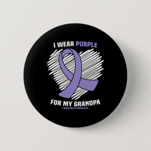 Wear Purple For My Grandpa Fibromyalgia Awareness 6 Cm Round Badge