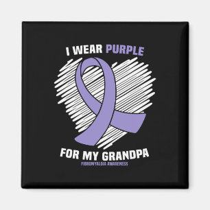 Wear Purple For My Grandpa Fibromyalgia Awareness Magnet
