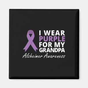 Wear Purple For My Grandpa Ribbon Family Love Magnet