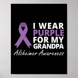 Wear Purple For My Grandpa Ribbon Family Love Poster