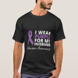 Wear Purple For My Husband Ribbon Family Love T-Shirt